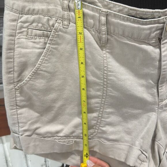 Gap Women Shorts Linen Cotton Blend Khaki Tan Size 8 Pockets Classic Sexy - Picture 7 of 8